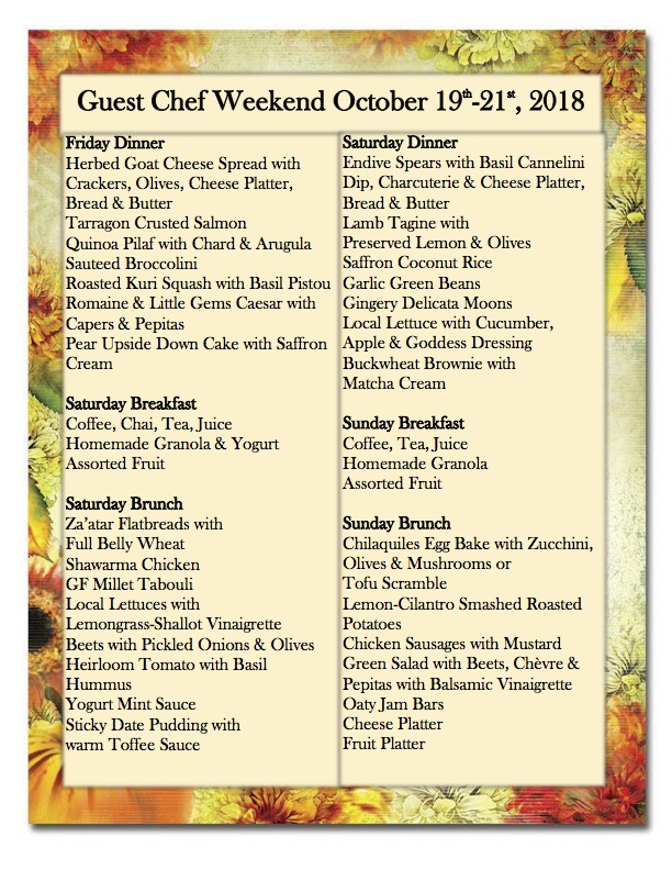 Join Chef Bodhi Cole for Guest Chef Weekend