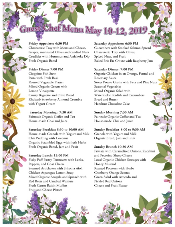 May Guest Chef Weekend Menu